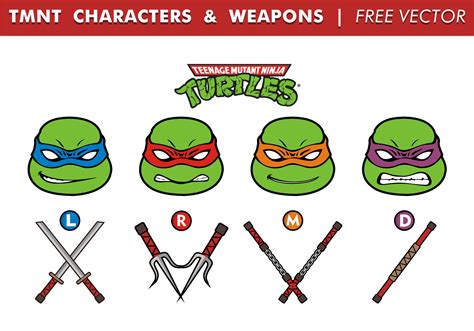ninja turtles names and colors and weapons
